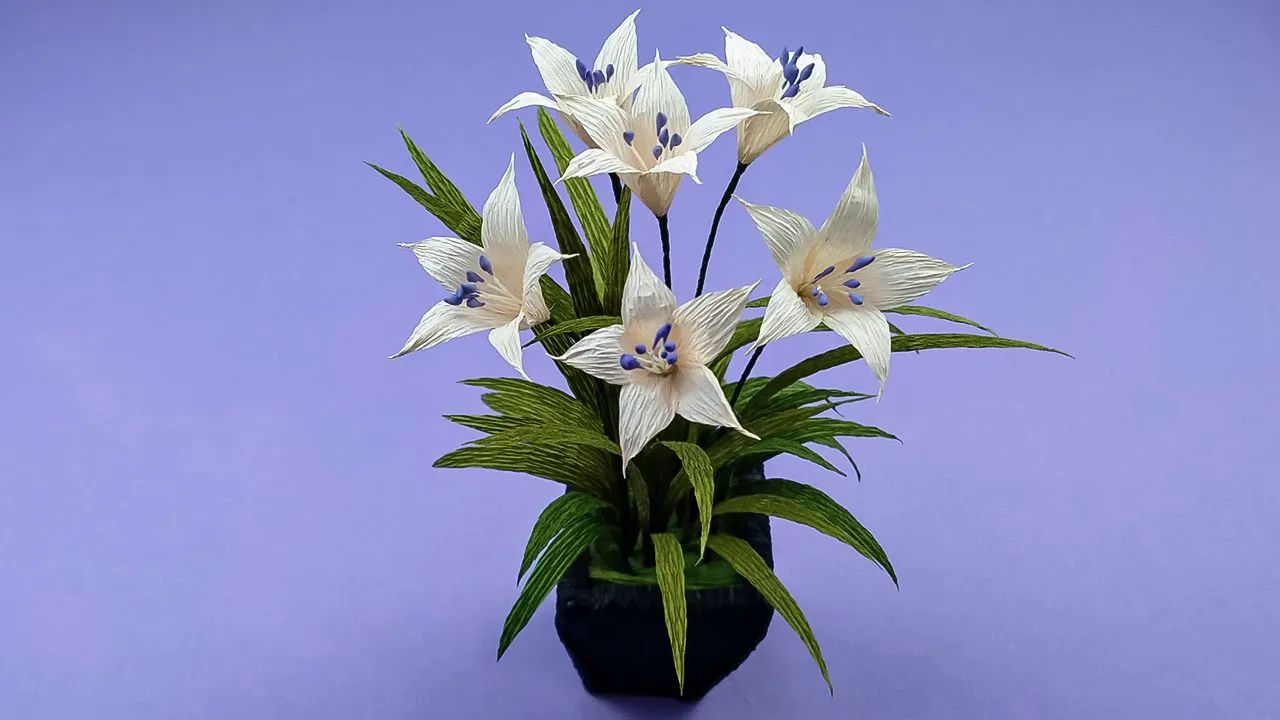 【bopha handmade】百合皱纸花制作教程easy origami flower made