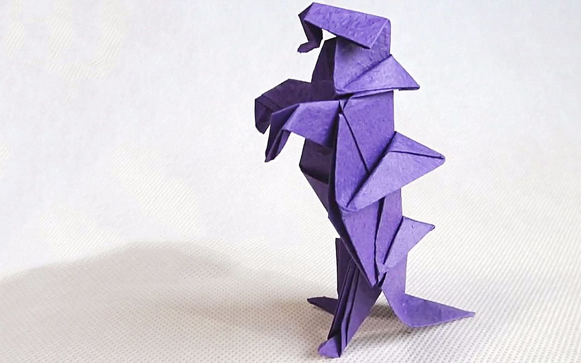 diy纸艺系列教你学习如何折纸可爱的小怪兽哥斯拉