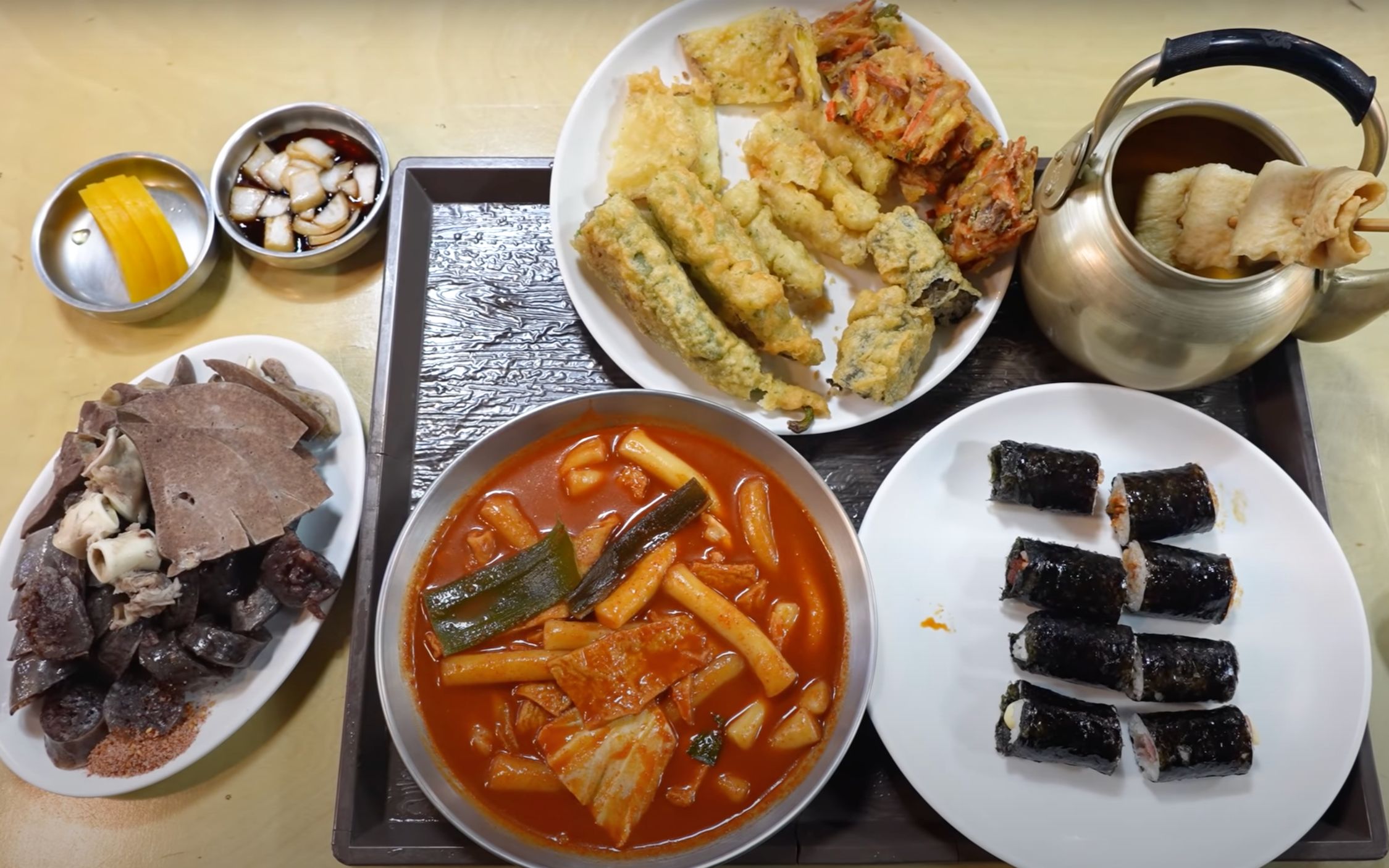 深夜放毒系列 韩国街头美食,炸天妇罗,紫菜包饭