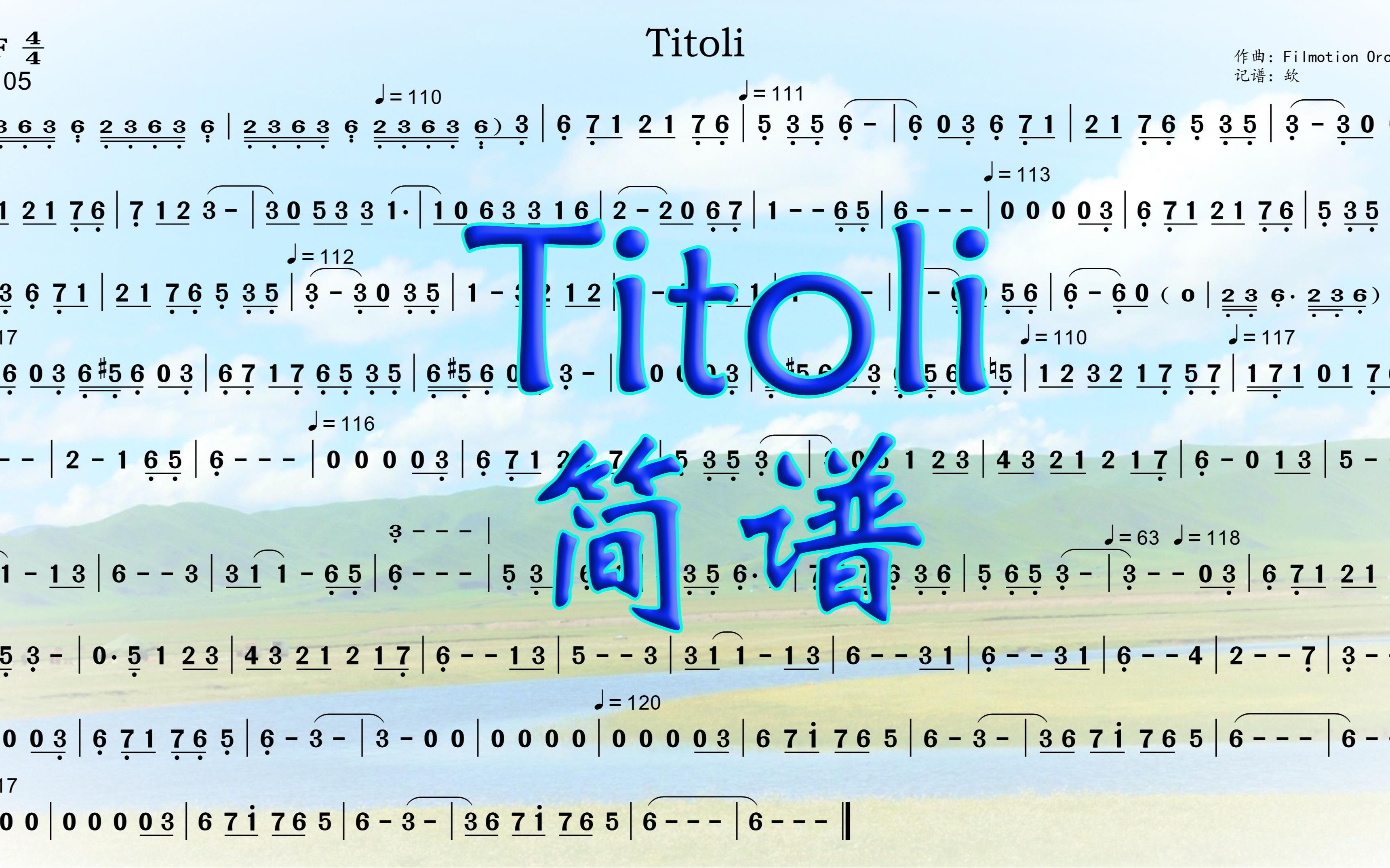 【Titoli•简谱】（扒谱） - 视频下载 Video Downloader