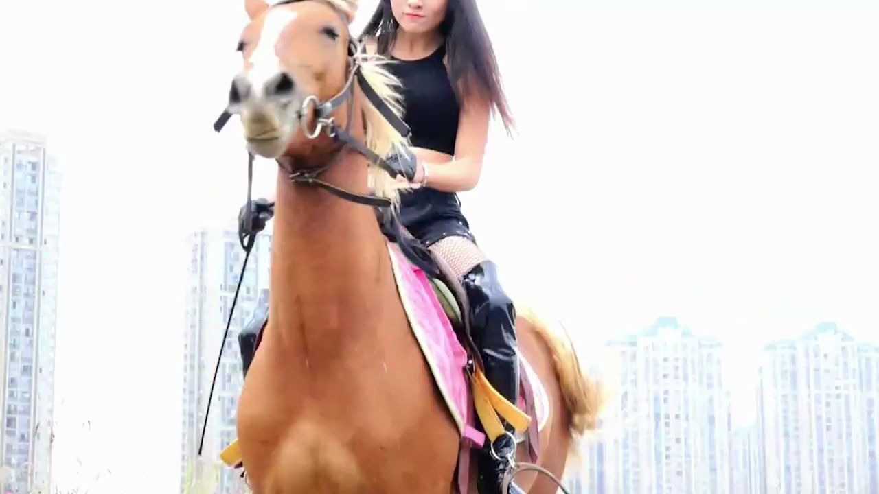 穿过膝长靴的女骑士,英姿飒爽(二)