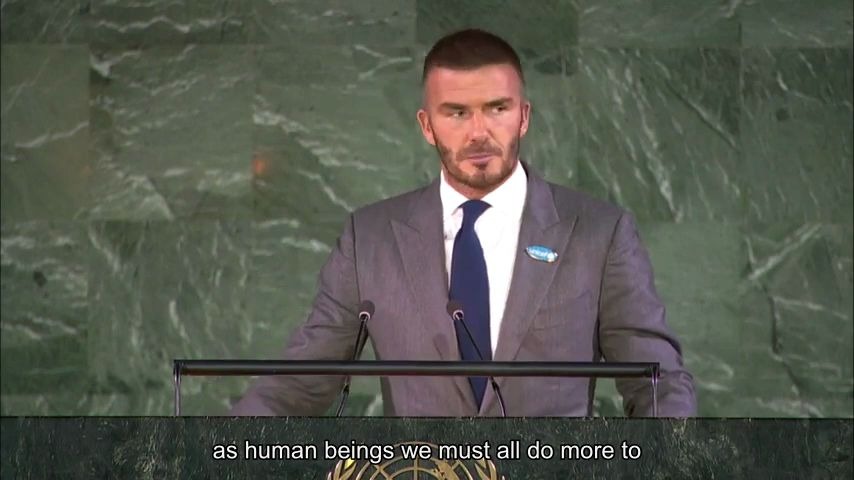 [图]David Beckham's speech on World Children's Day