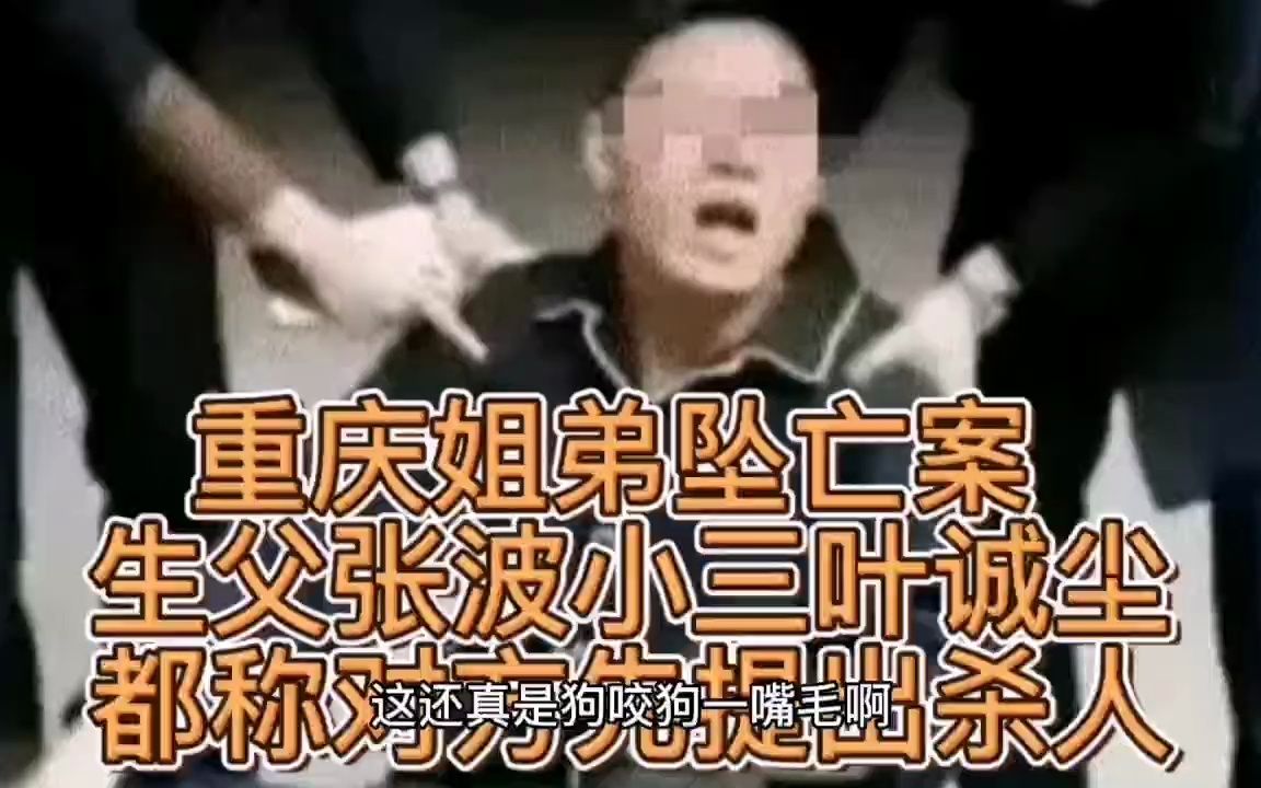 重庆姐弟坠亡案 生父张波 小三叶诚尘 都称对方先提出杀人