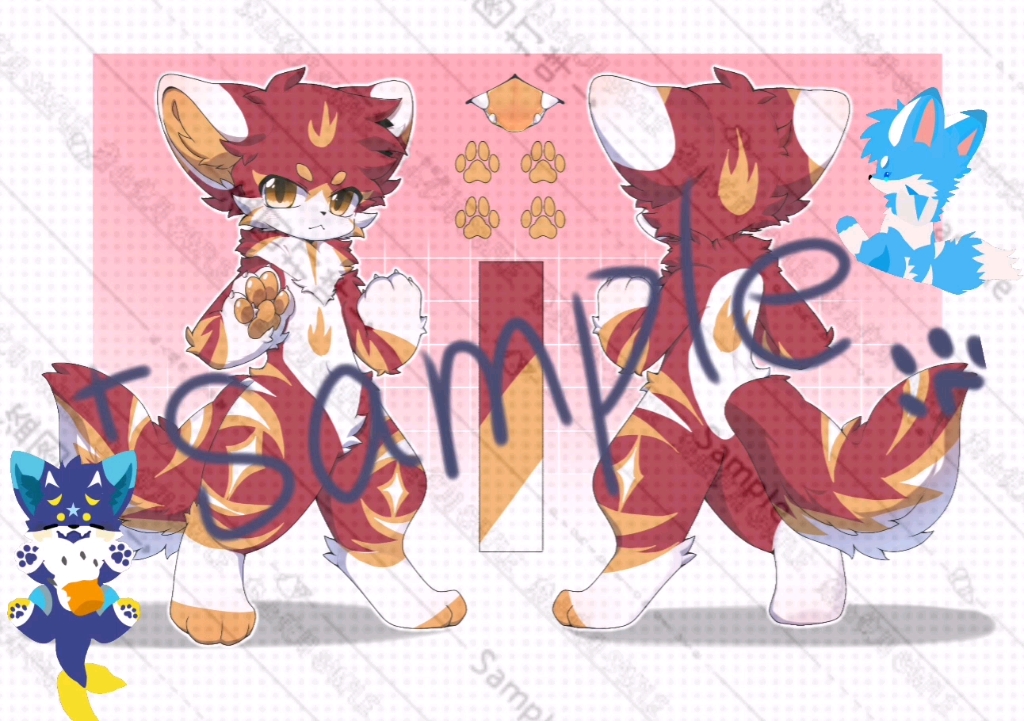 【兽设直出】全部12r出,可x2商断,会给赠图,p1是一只火焰小狼,p2是