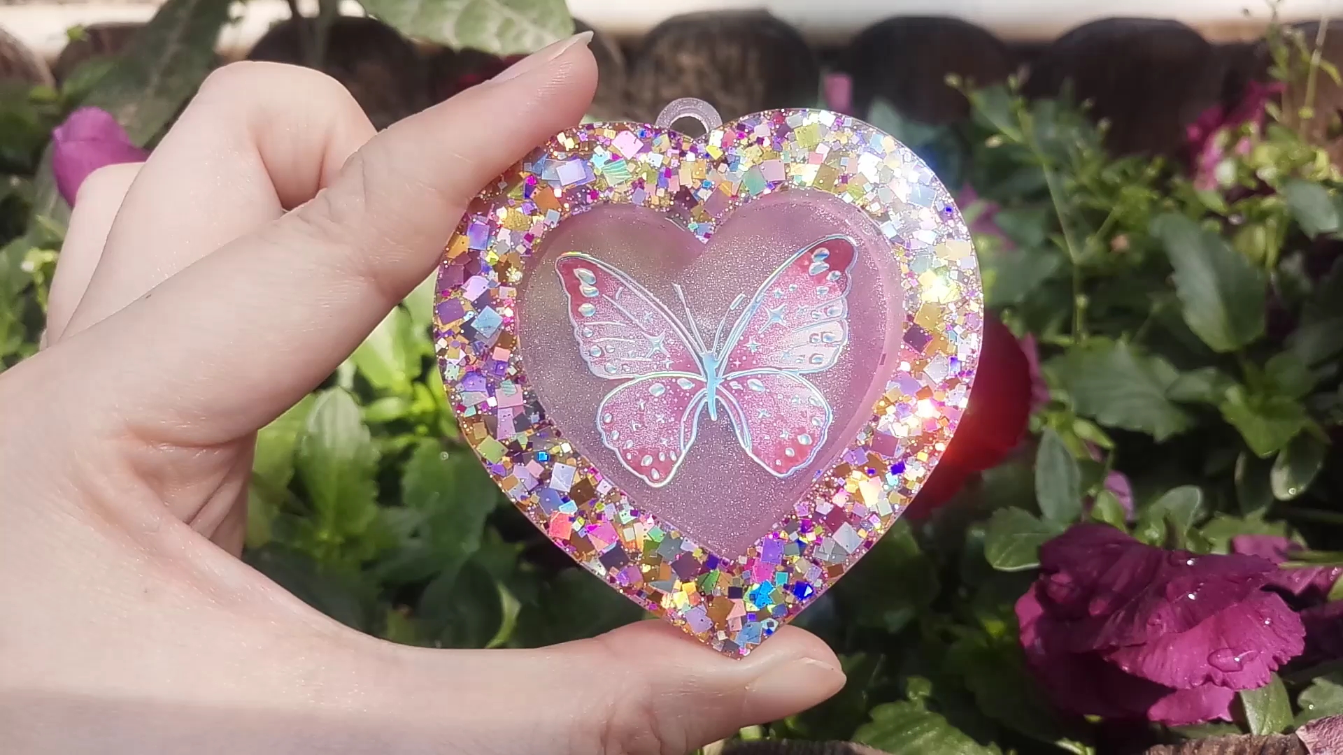 heemistyle粉蝴蝶款流沙爱心半成品