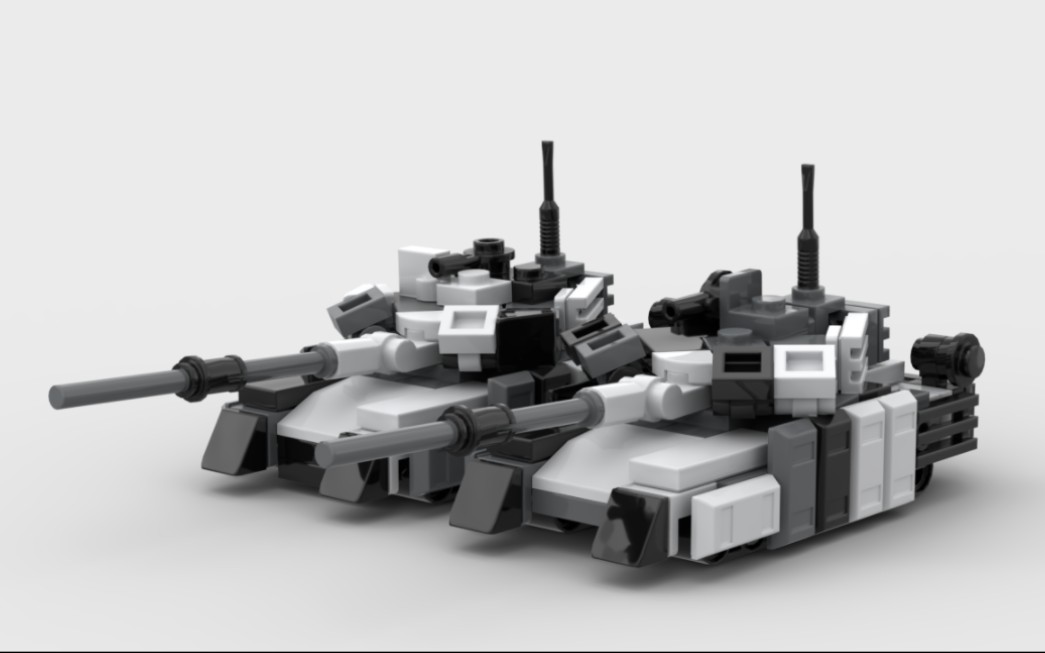 【乐高moc】旧车新涂 t80bvm&t90m 北极涂装