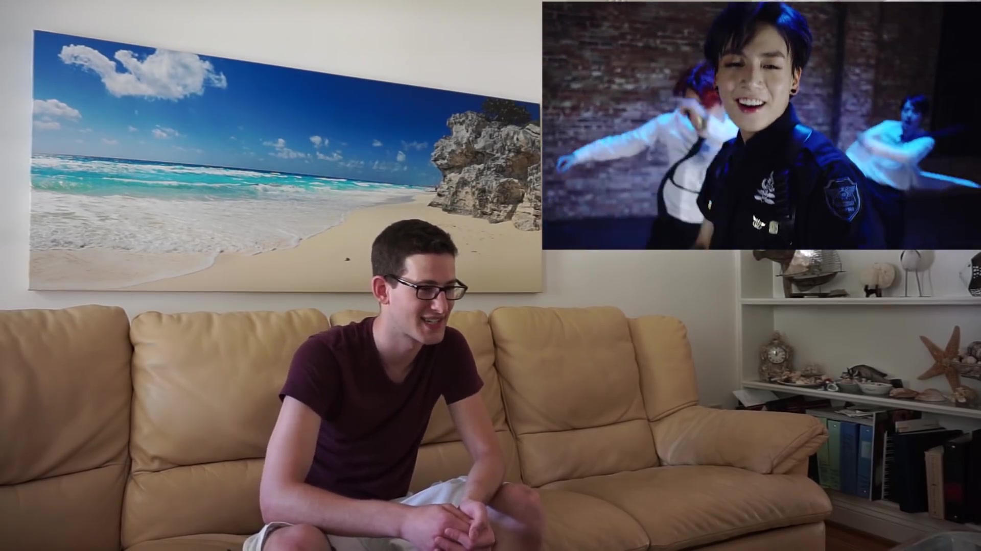 与美国大学舍友看bts的dope|reaction