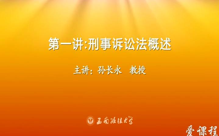 刑事诉讼法西南政法大学全45讲哔哩哔哩bilibili