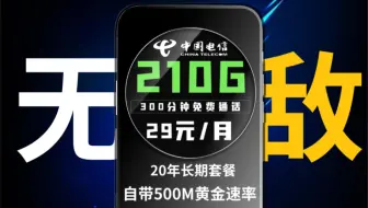 【流量卡小雅】自带5G黄金速率的电信全面卡品！！开始封神！手机卡乱不乱电信说了算