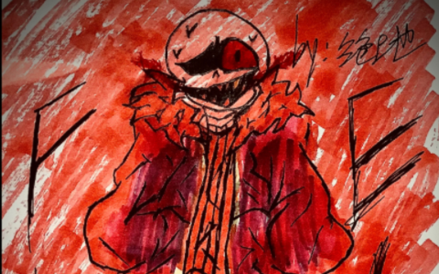 【undertale au/ underfell】fell! sans 手绘绘画