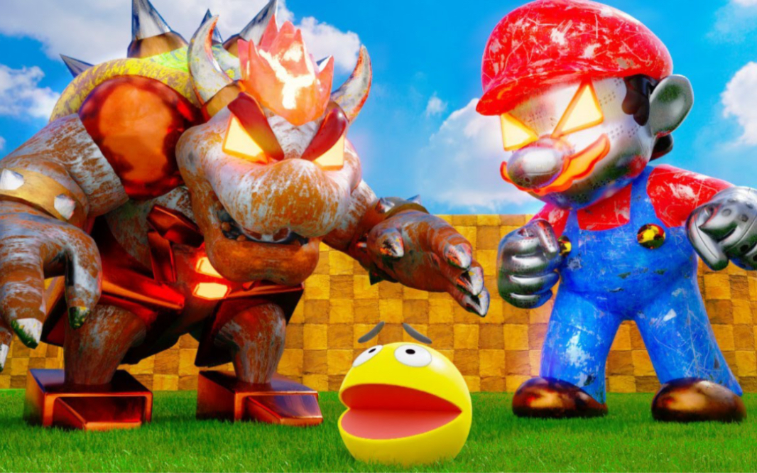 吃豆人vs酷霸王和马里奥