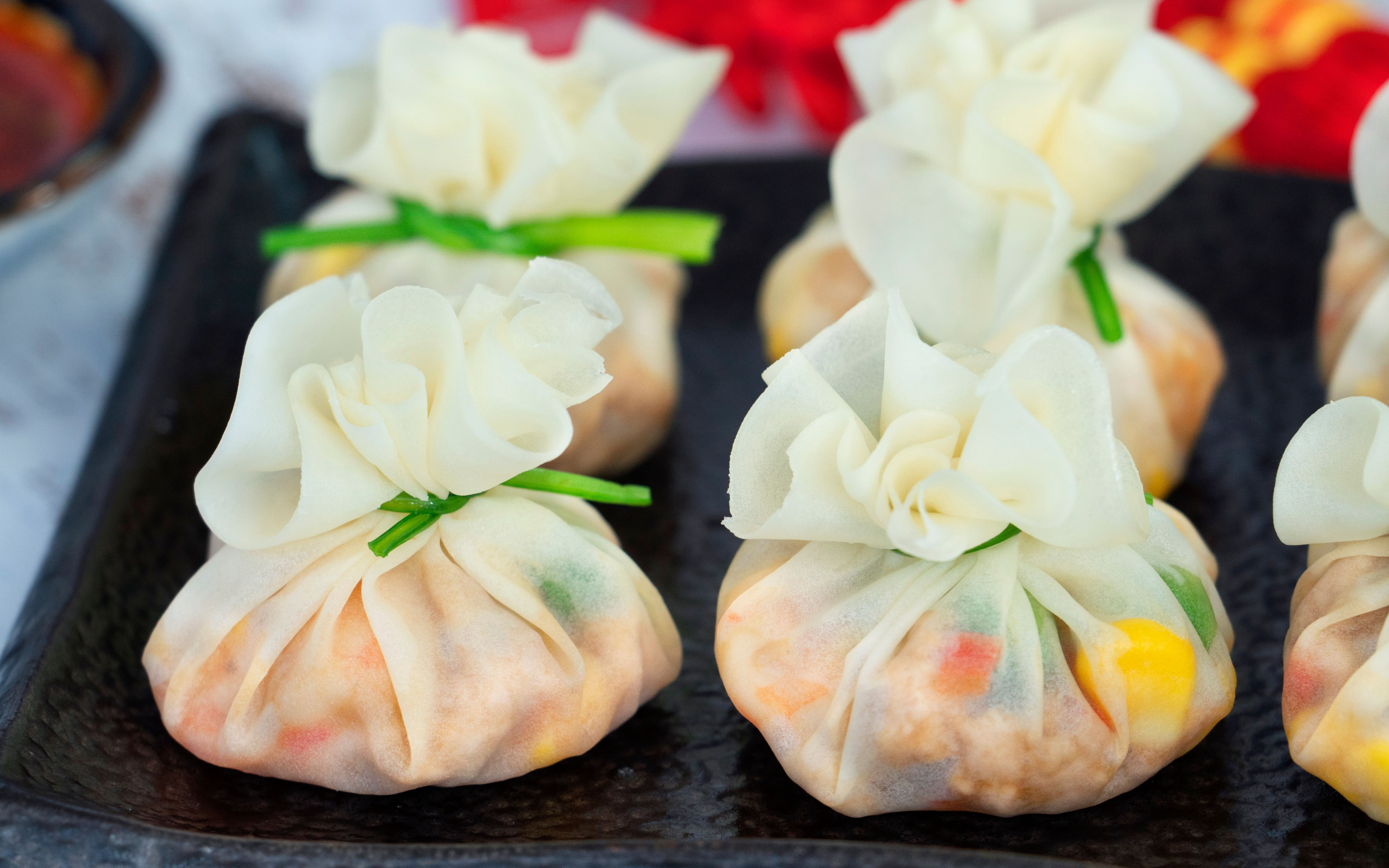 活动作品饺子皮做四喜福袋皮薄馅大太鲜了