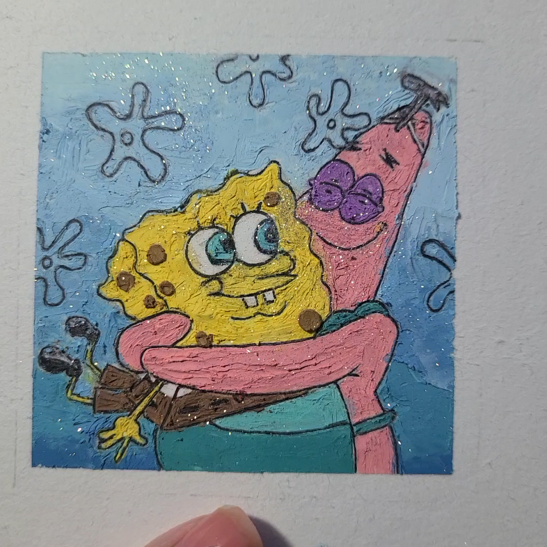 闪闪发光的海绵宝宝(软性油画棒)