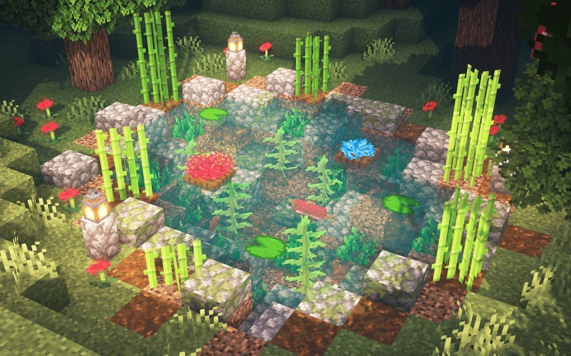 【我的世界】如何建一个池塘_哔哩哔哩_bilibili