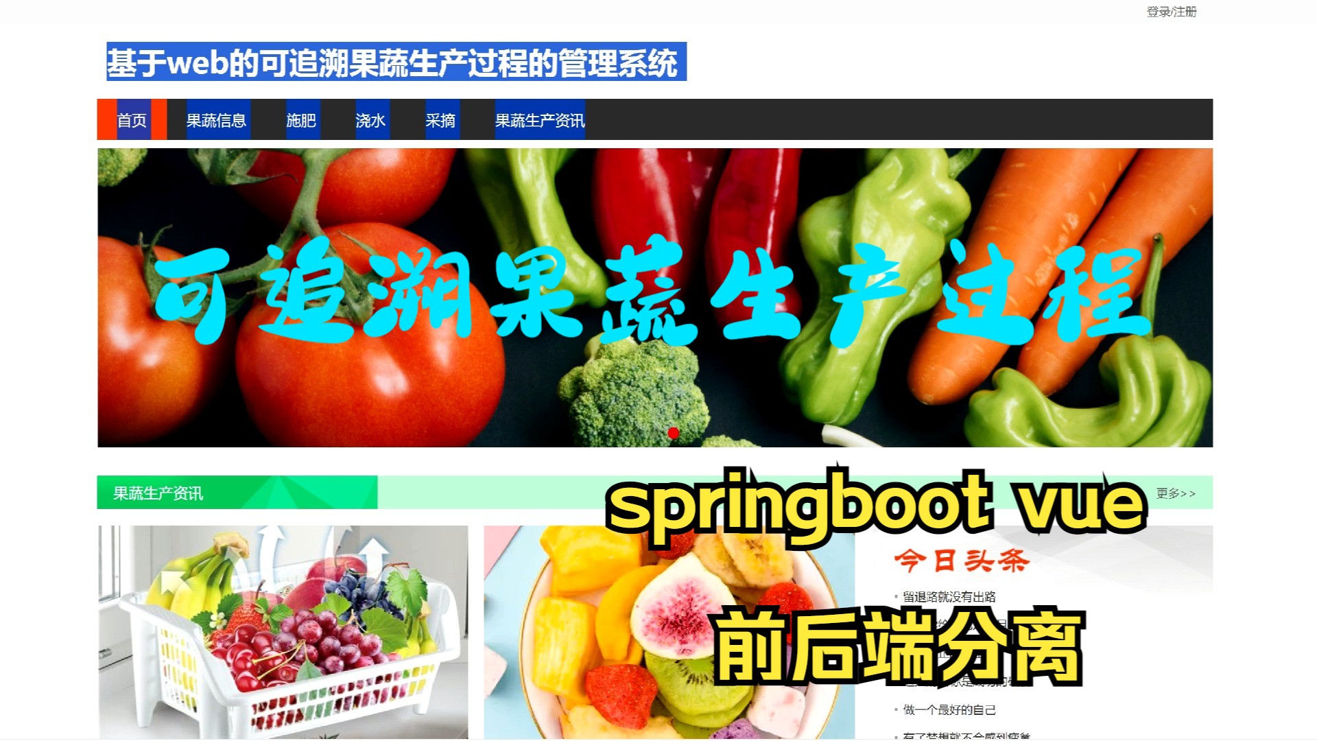 基于SpringBootVue的可追溯果蔬生产过程管理系统哔哩哔哩bilibili