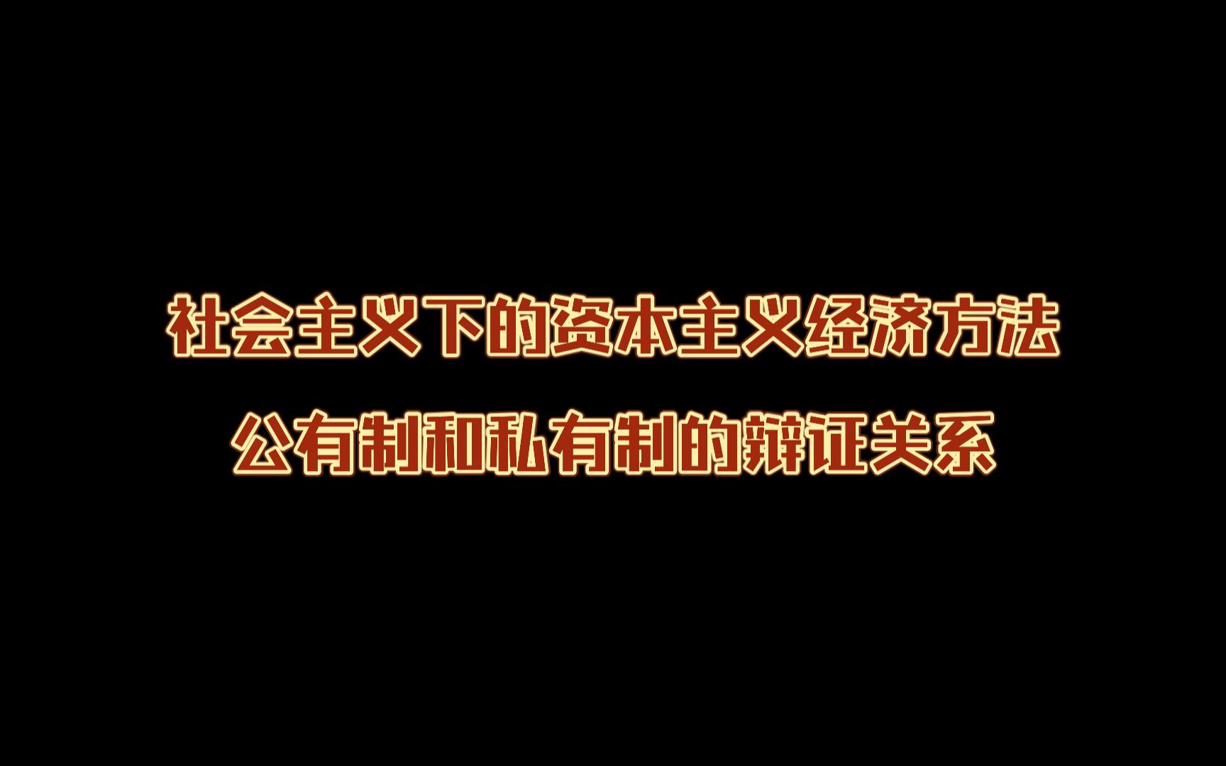 [图]社会主义下的资本主义经济方法—公有制和私有制的辩证关系