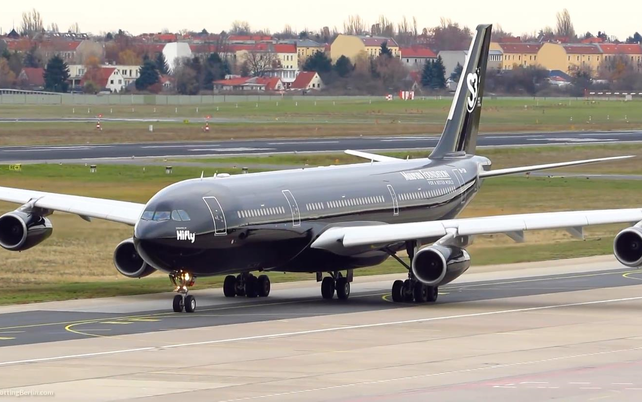 【柏林-泰格尔机场】hifly马耳他航空 — 空客a340-300(2016/11)_哔哩
