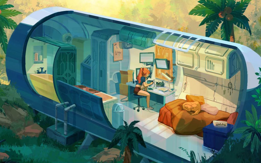 【场景厚涂】雨林太空舱_哔哩哔哩 (゜-゜)つロ 干杯~-bilibili