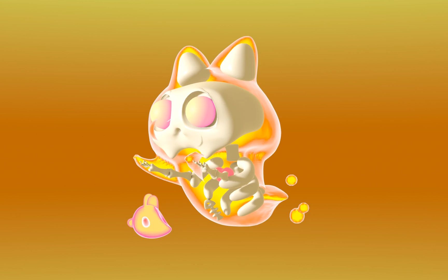 打卡第二个 跟着嘟嘟deerlin用blender做的幽灵猫猫