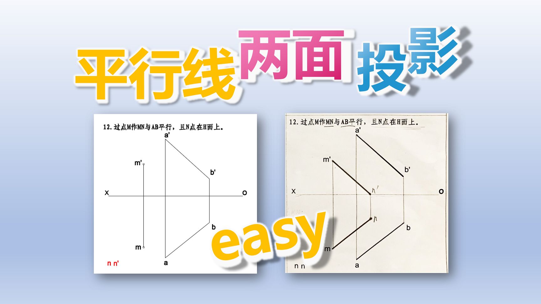 平行线的两面投影,其实很简单哔哩哔哩bilibili