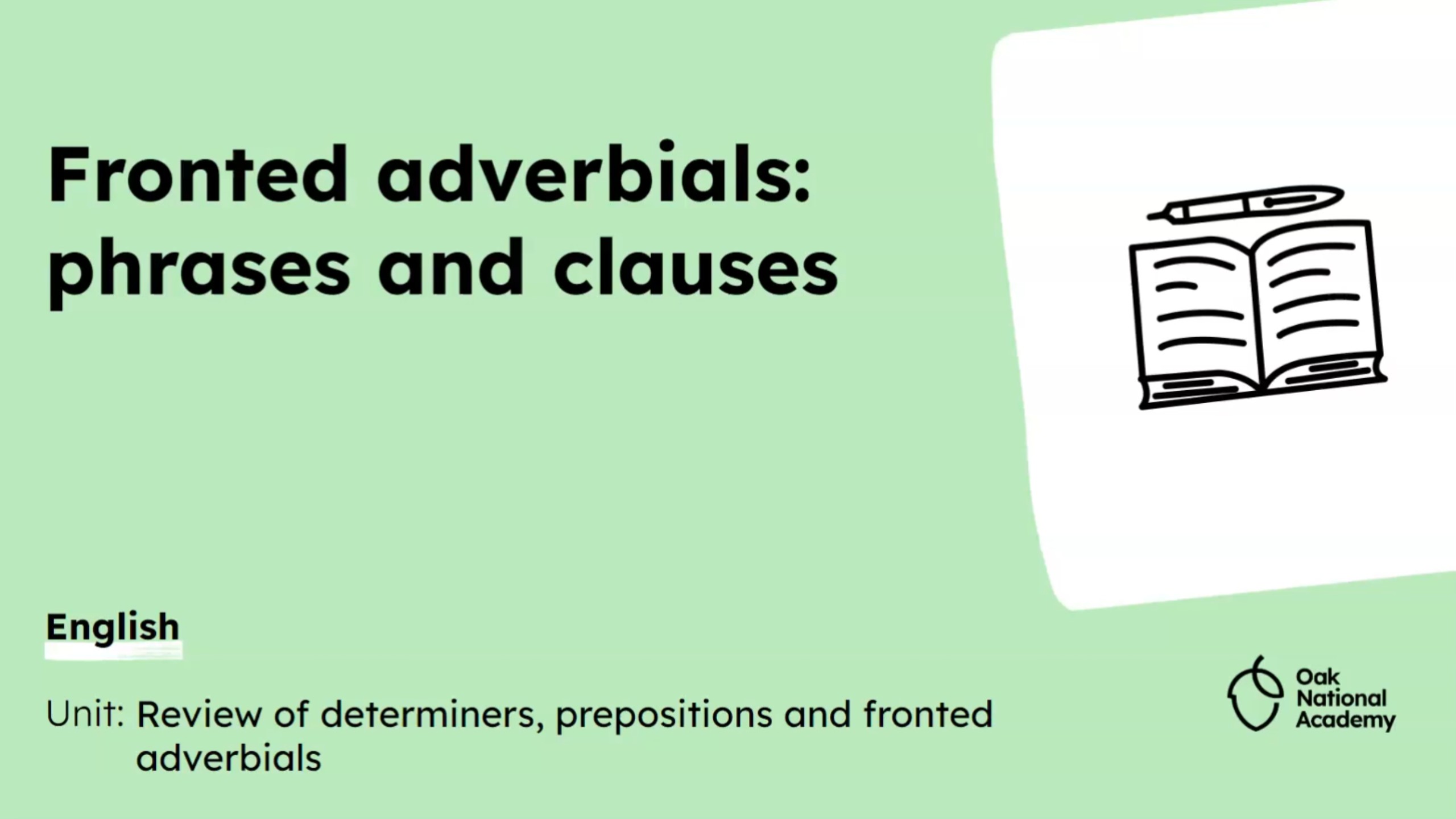 外教全英讲语法，短语，从句做前置状语(fronted adverbials)