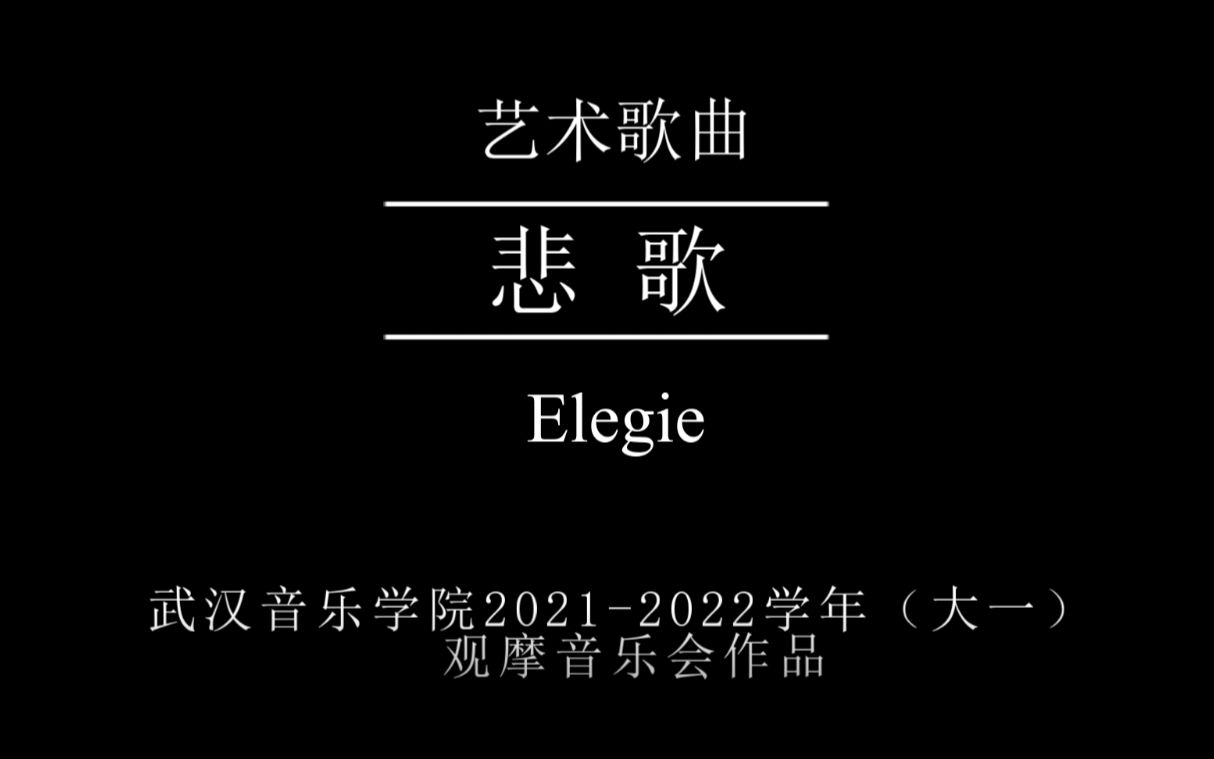 【艺术歌曲】《悲歌》(武汉音乐学院作曲系观摩作品)哔哩哔哩bilibili