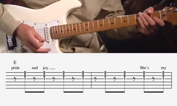 [图]【带谱】Pride and Joy - Stevie Ray Vaughan 精简教学演示 练琴好伴侣