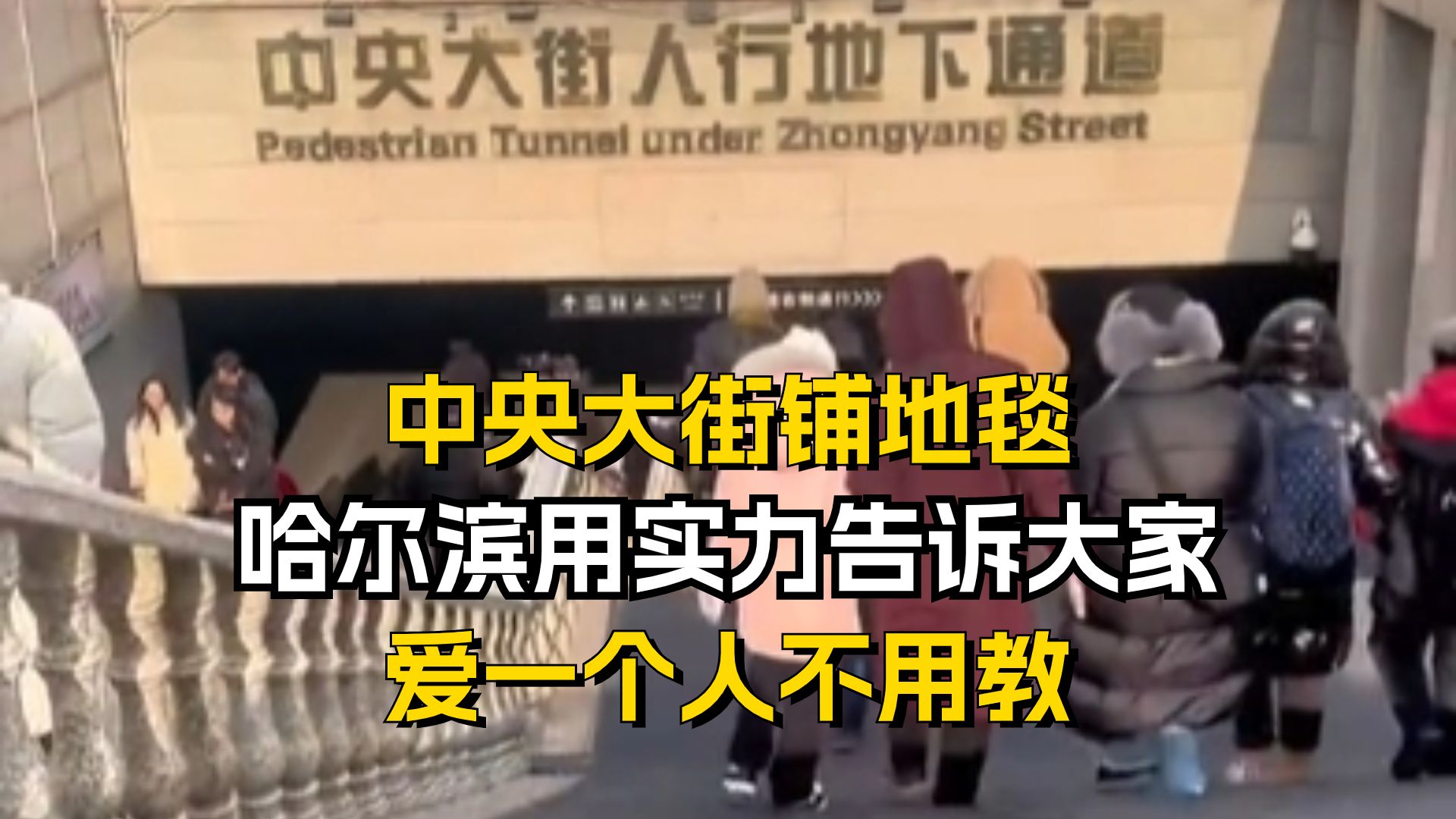 中央大街铺地毯,哈尔滨用实力告诉大家,爱一个人不用教哔哩哔哩bilibili