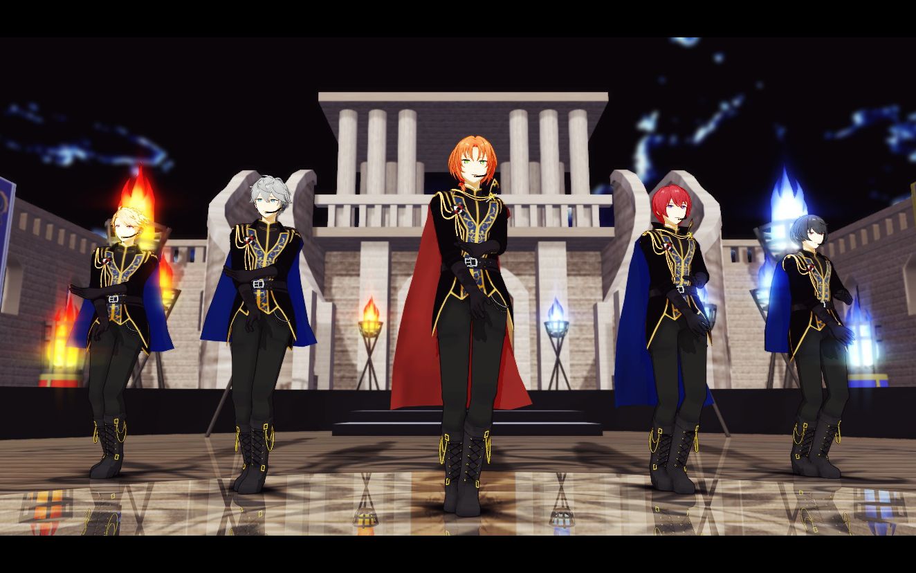 mmd偶像梦幻祭唯我独尊onlyone漆黑骑士团王骑改色99中日字幕