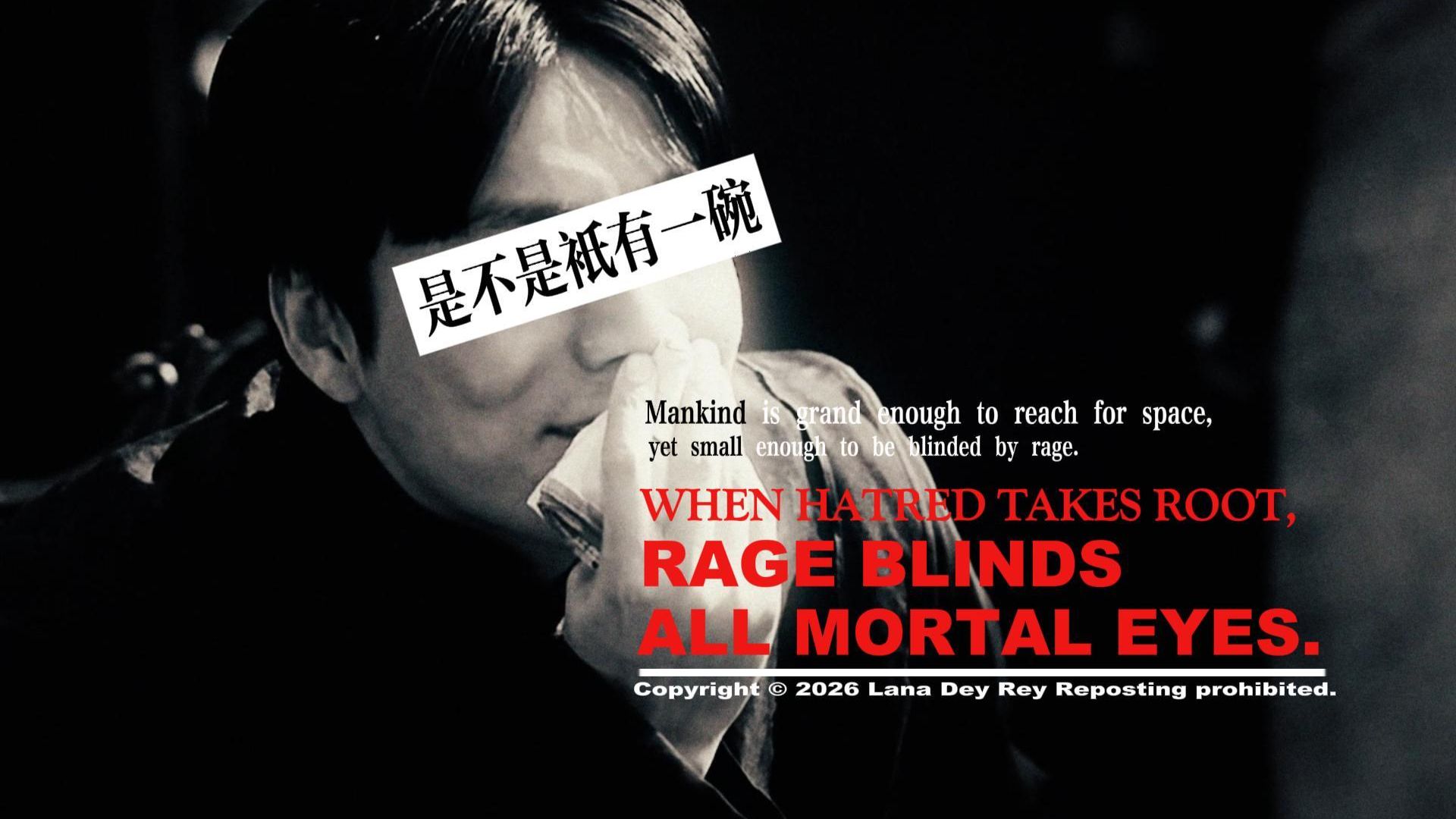 “在仇恨滋生的瞬间，怒火便蒙蔽了世人的双眼”
