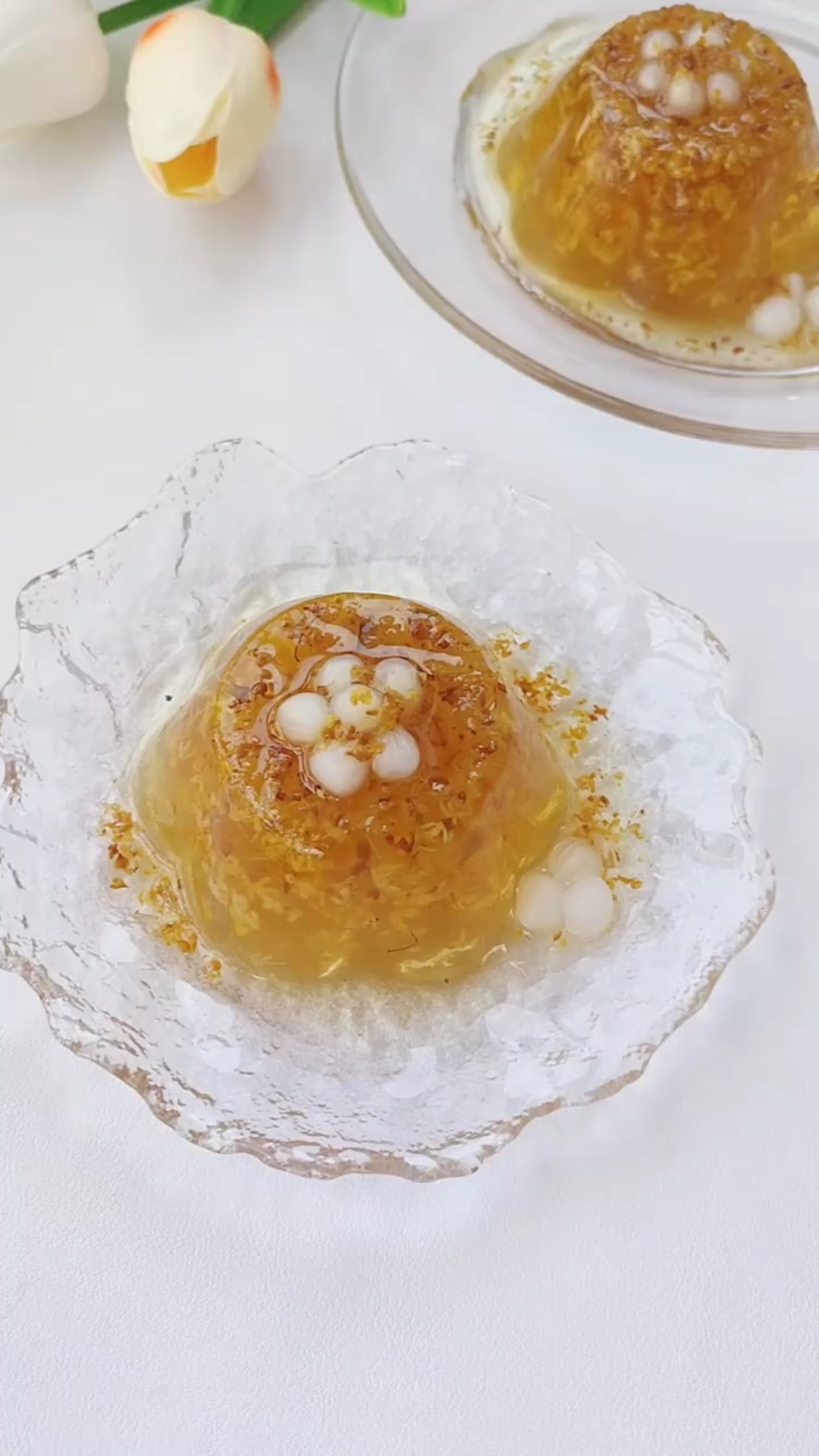 78桂花乌龙茶冻95|||金色的桂花搭配同色系的乌龙茶,瞬间觉得满满