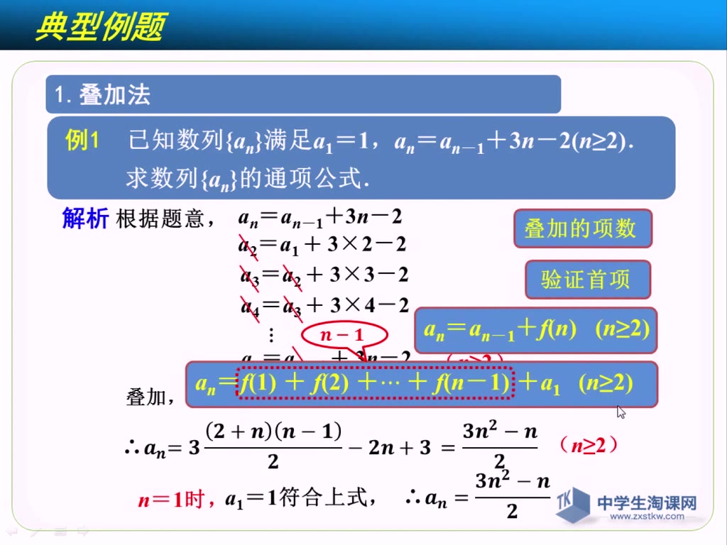 叠加法与累乘法求数列通项公式高三数学91淘课网0哔哩哔哩bilibili