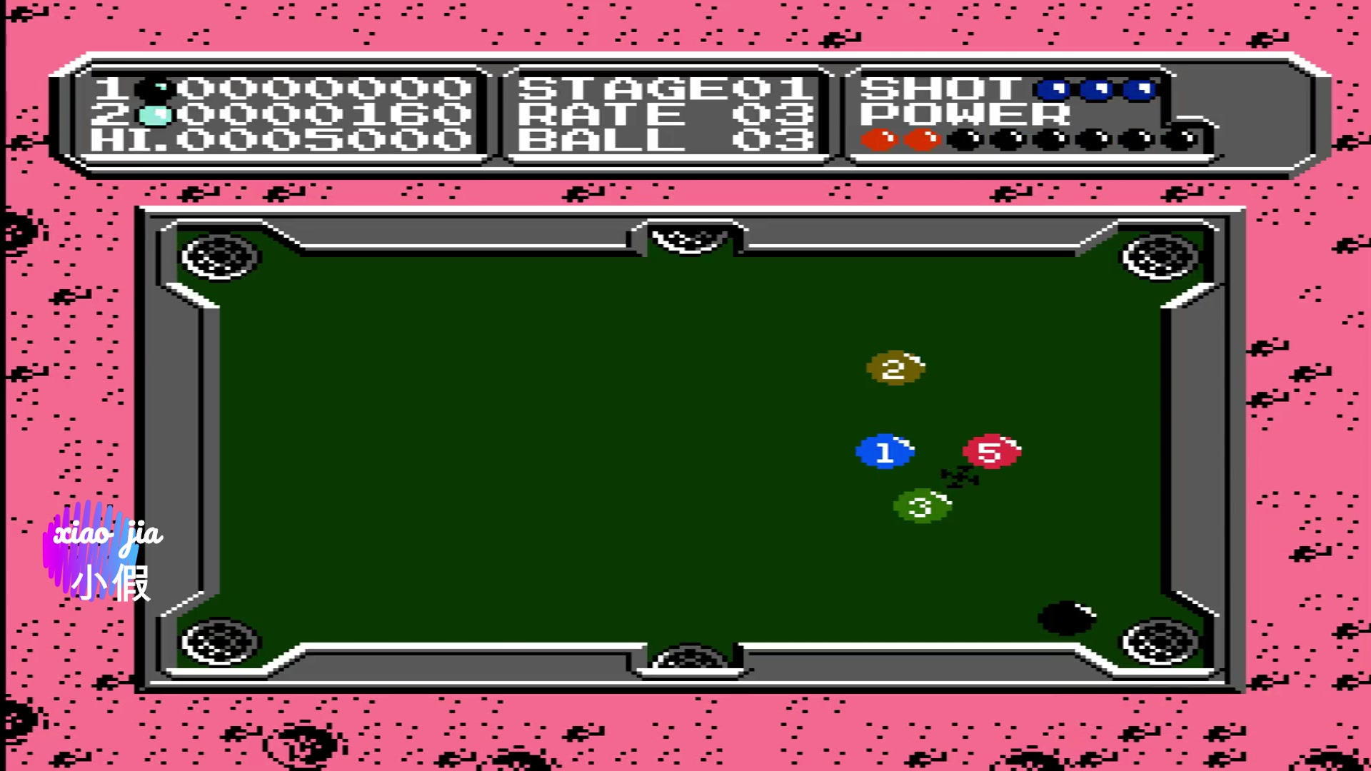 fc《月宫桌球》lunar pool是一个粗略地模仿台球的游戏有60关可选