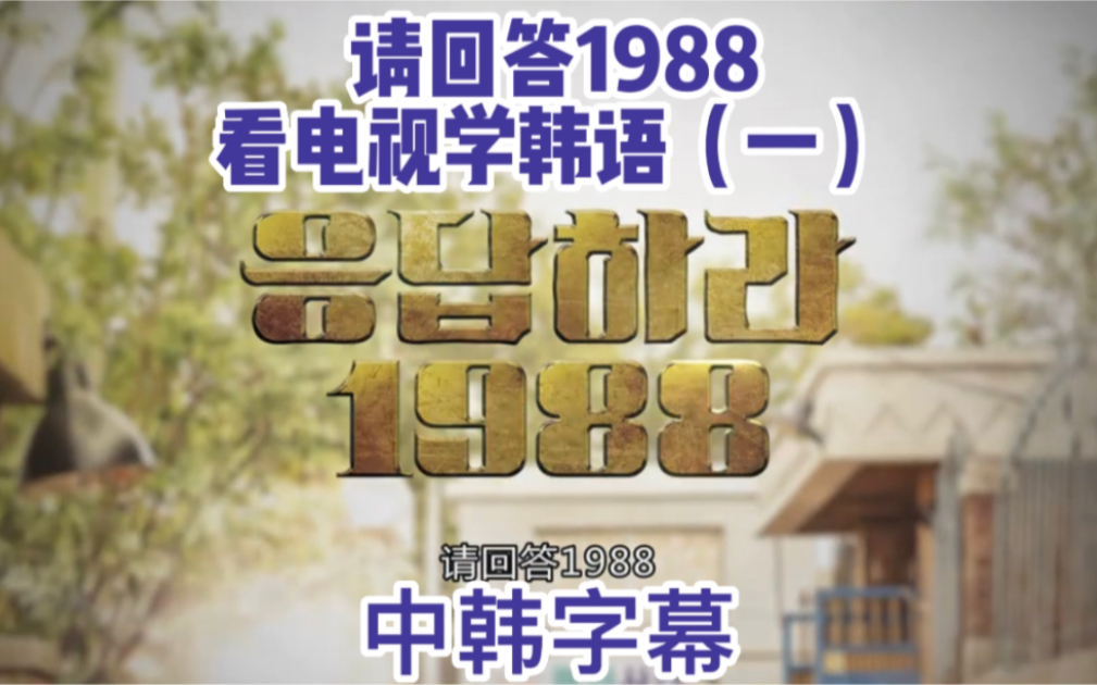 【请回答1988】中韩字幕韩语学习哔哩哔哩bilibili