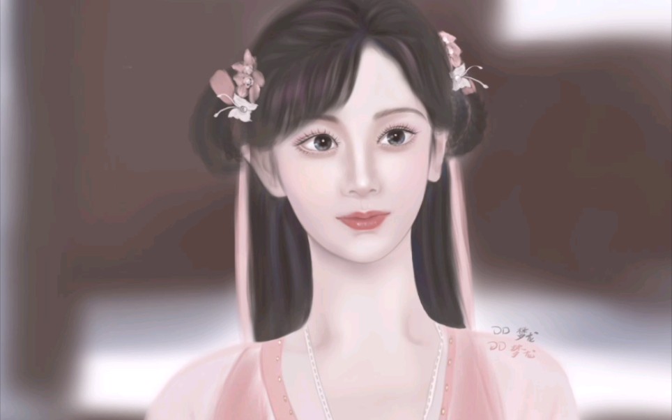 手绘插画杨紫,沉香如屑颜淡