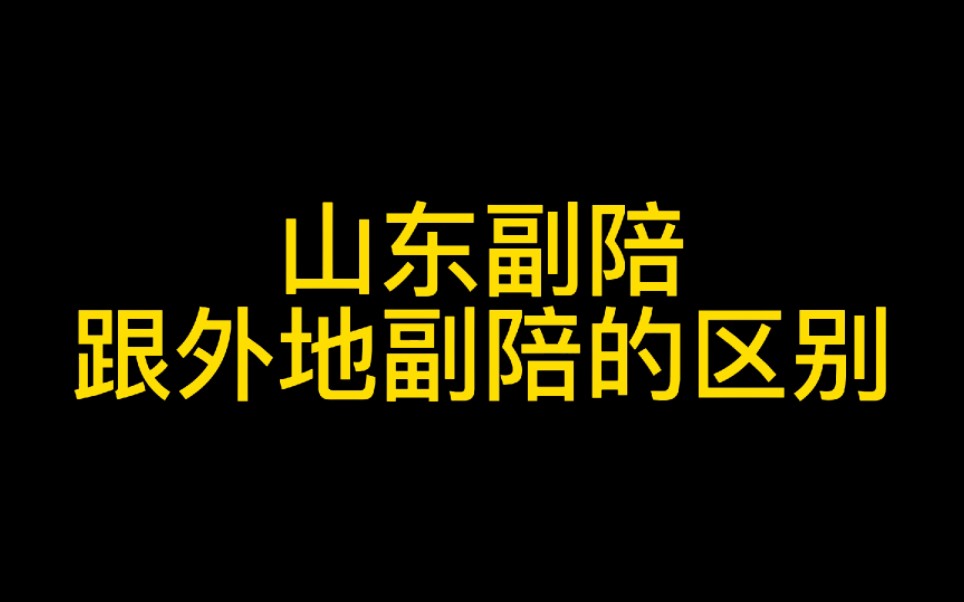 山东副陪跟外地副陪的区别哔哩哔哩bilibili