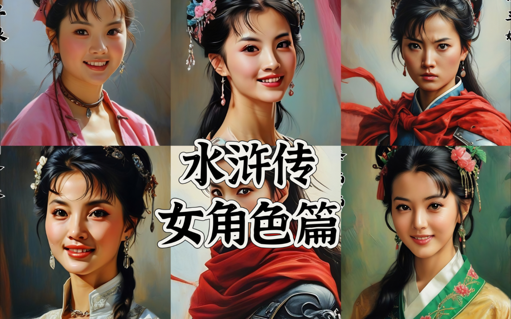 《水浒传》全女角色,AI绘画(四)可用作三国志13,14武将头像哔哩哔哩bilibili