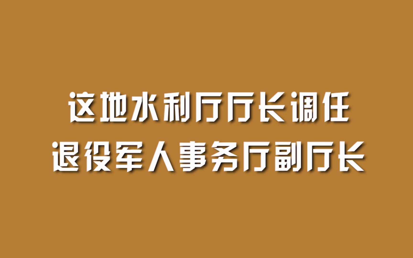 这地水利厅厅长调任退役军人事务厅副厅长哔哩哔哩bilibili