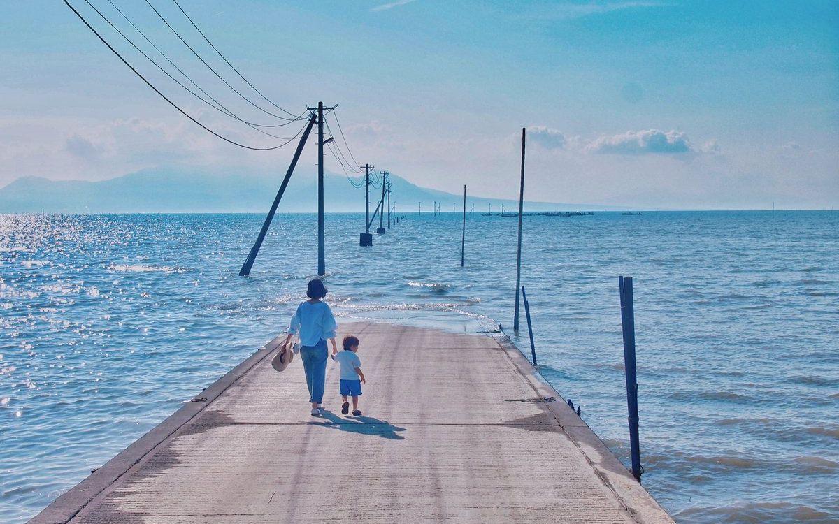 【自然/珍景】长部田海床路~Nagabeta Fishery Tidal Road / 熊本县哔哩哔哩bilibili