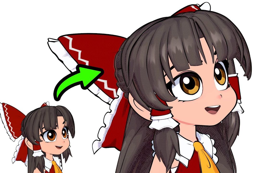 【东方project·3d】灵梦表情2.0!