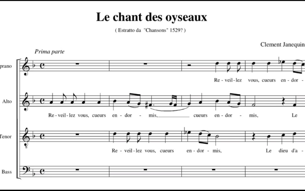 雅内坎《鸟之歌》Clement Janequin＂Le chant des oiseaux＂哔哩哔哩bilibili