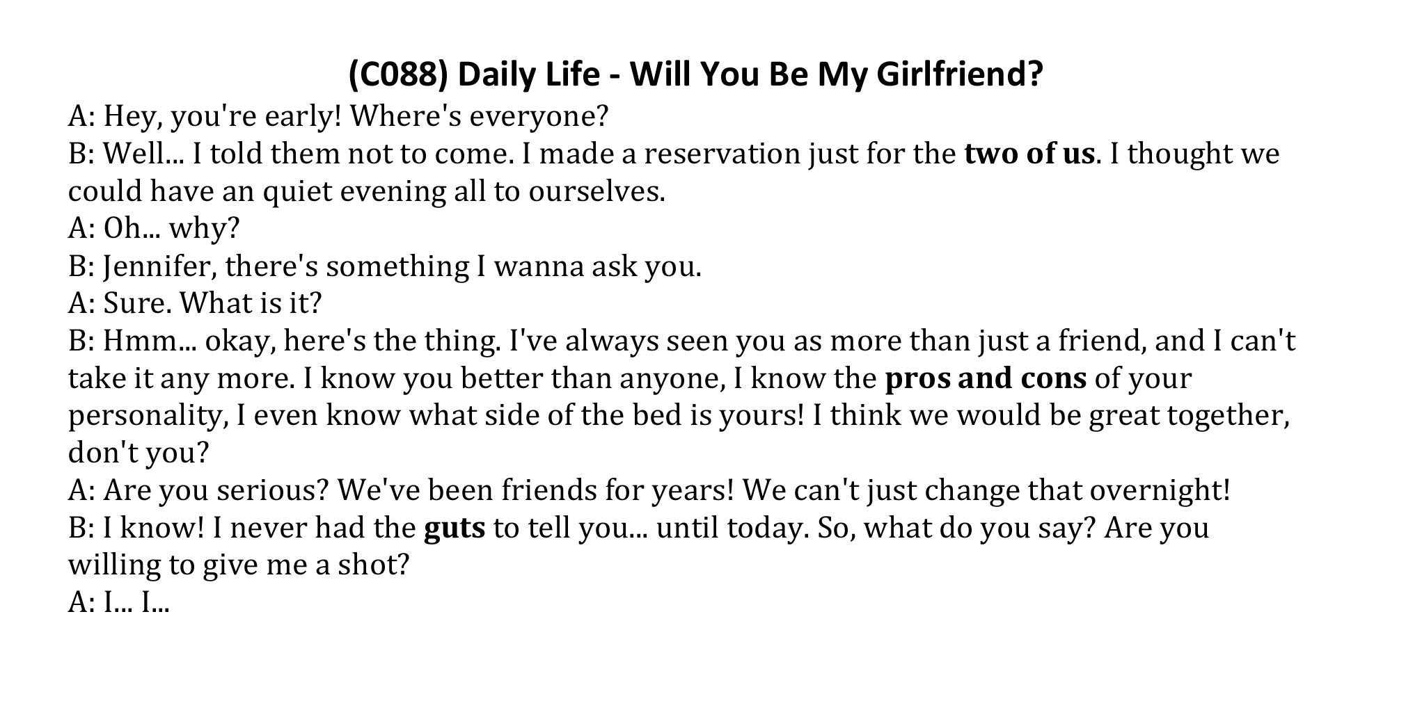 [图]C088 Will you be my girlfriend