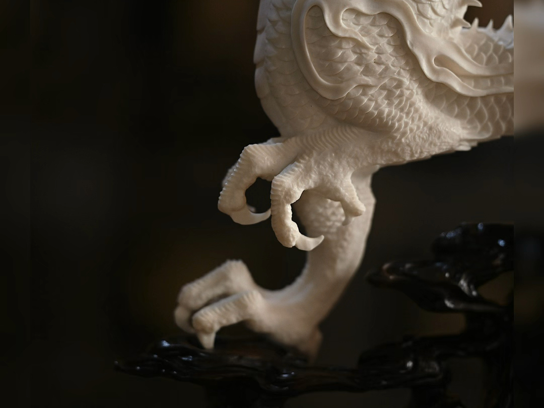 鹿角"龙腾盛世"摆件