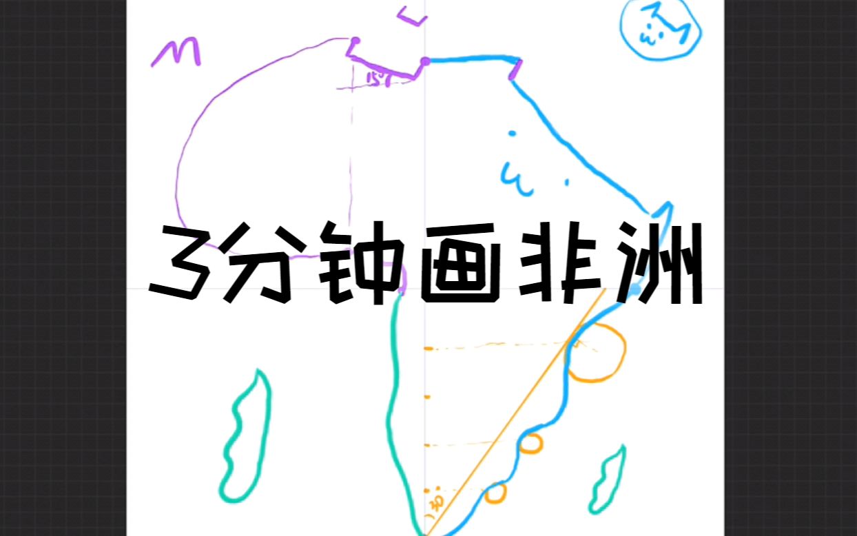 3分钟学画非洲地图哔哩哔哩bilibili