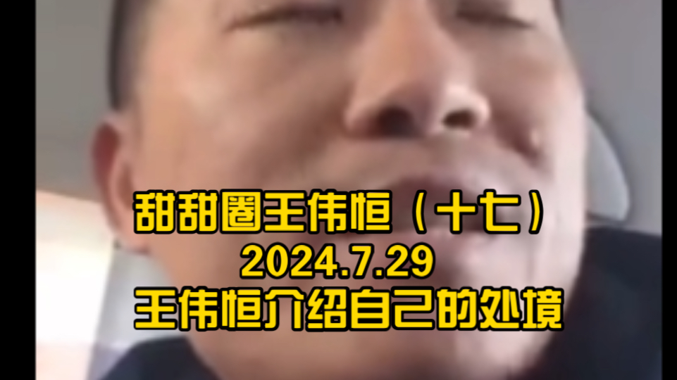 甜甜圈王伟恒(十七)2024.7.29 王伟恒介绍自己的处境哔哩哔哩bilibili