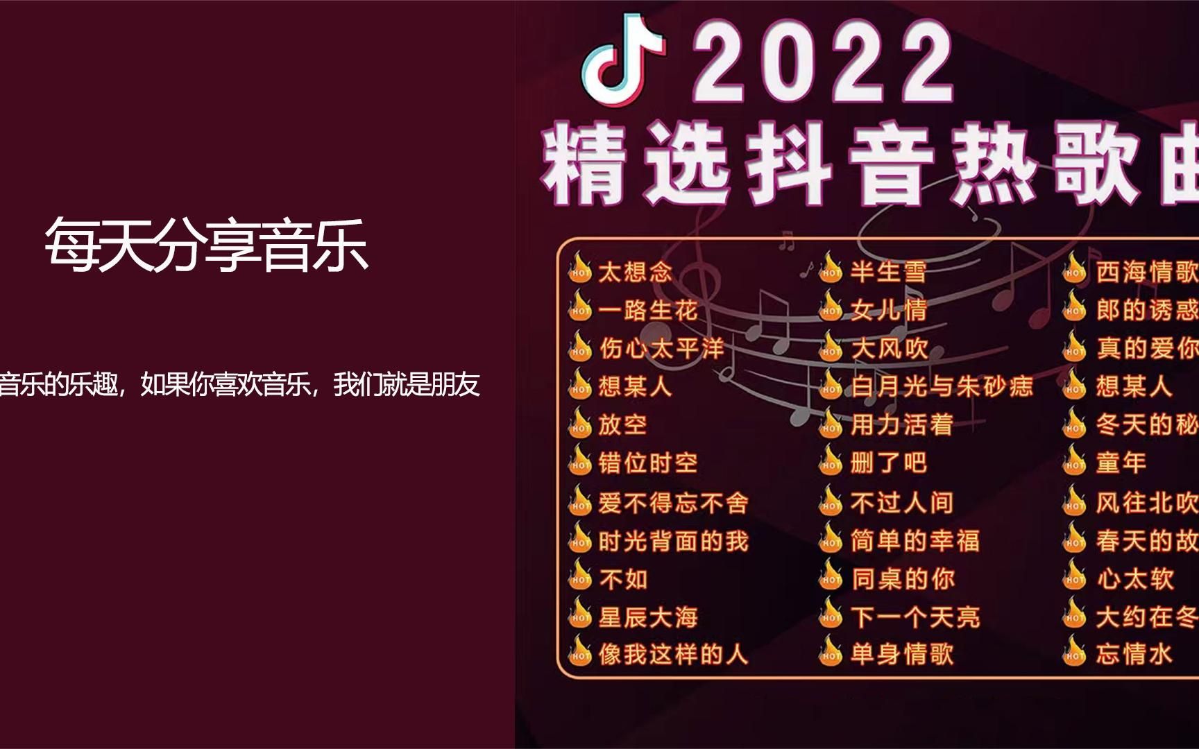 2022年《抖音》新出网红流行歌曲,太好听了《抖音精选热歌》哔哩哔哩bilibili