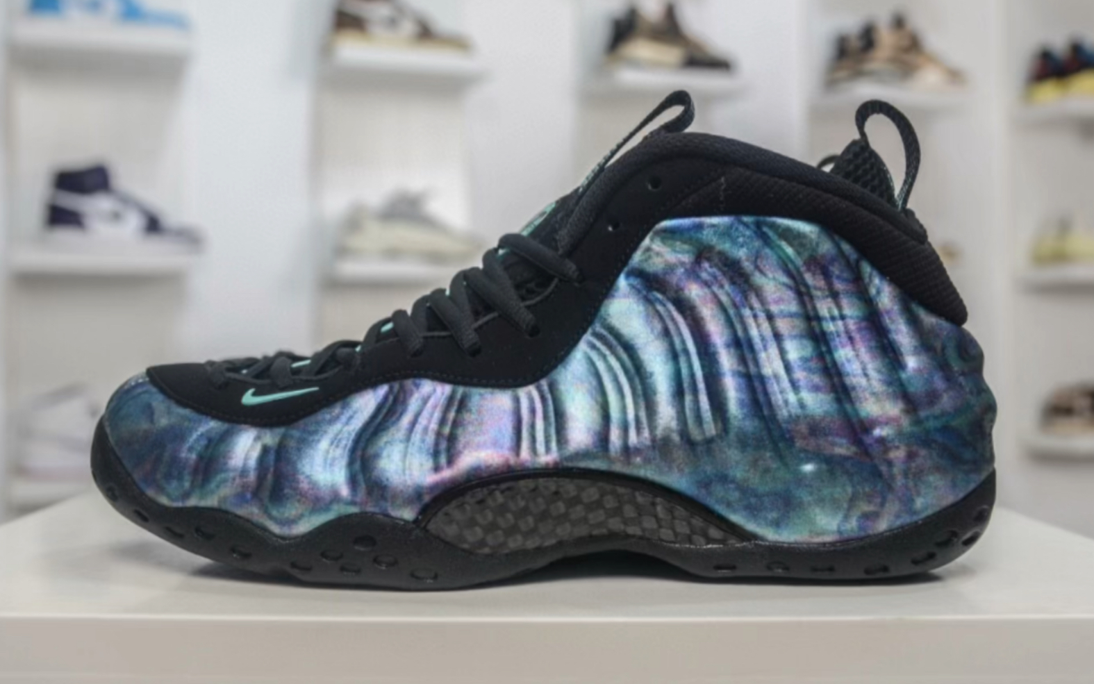 耐克喷泡 nike air foamposite one 炫彩渐变鲍鱼喷球鞋575420