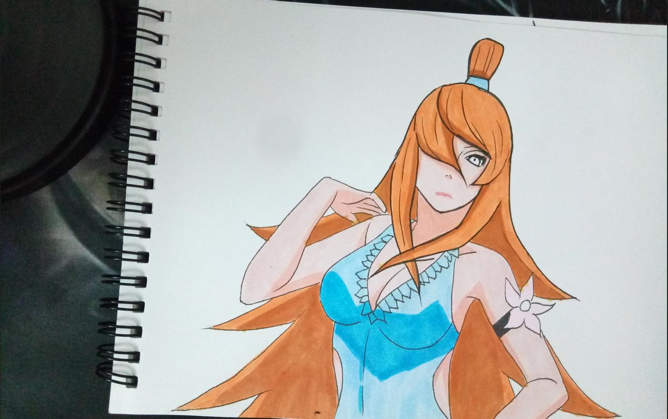 火影忍者ol泳装水影马克笔手绘