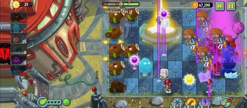 植物大战僵尸2反茂版未来世界28:椰子加农炮和阳光炸弹狂轰滥炸