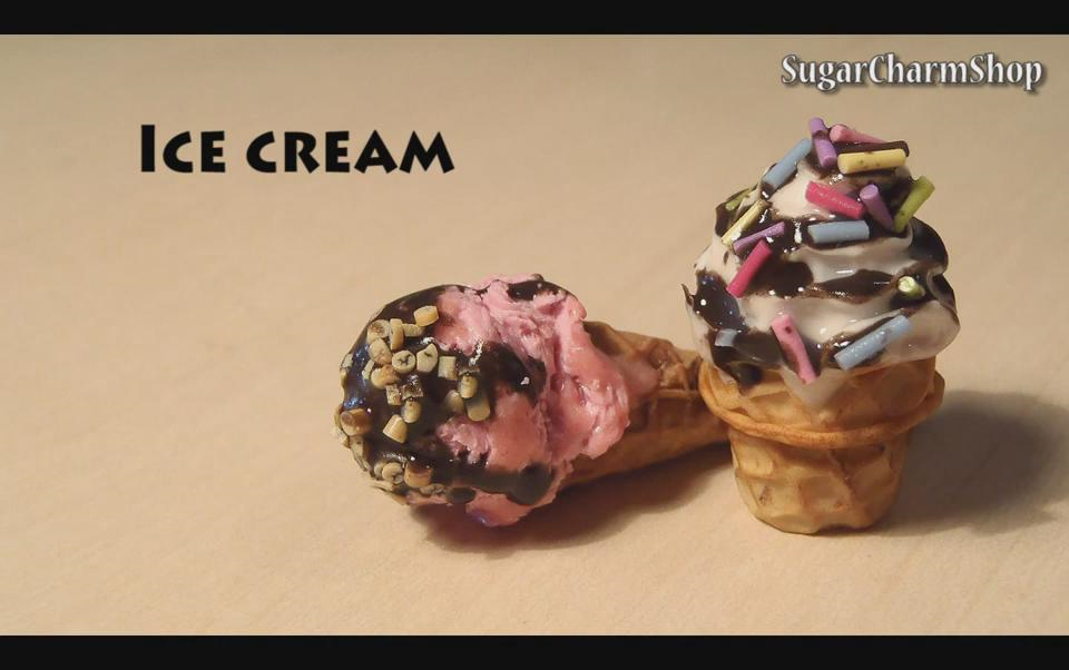 【SCS】 软陶:可爱的冰淇淋 教程 Polymer clay Cute ice cream charms  Tutorial哔哩哔哩bilibili